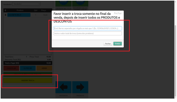 Trocando produto pelo PDV FGF Manager ERP